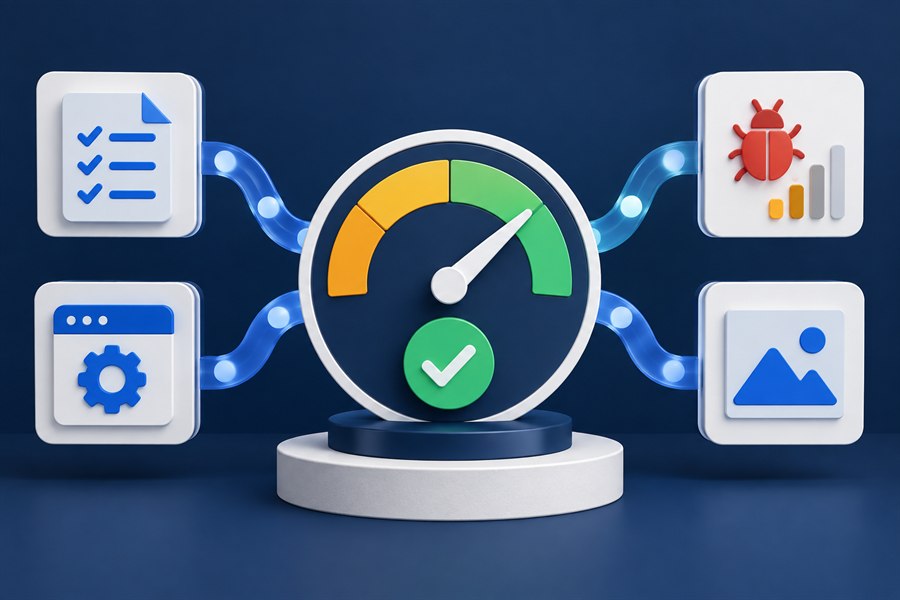 Coverage, defects and test evidence converging into one release decision gauge